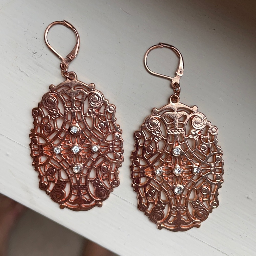 Rose gold dangle earrings